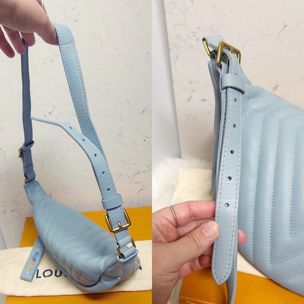 Authentic Louis Vuitton Pale Blue Wave Smooth Calfskin Bum Bag - Picture 6 of 14